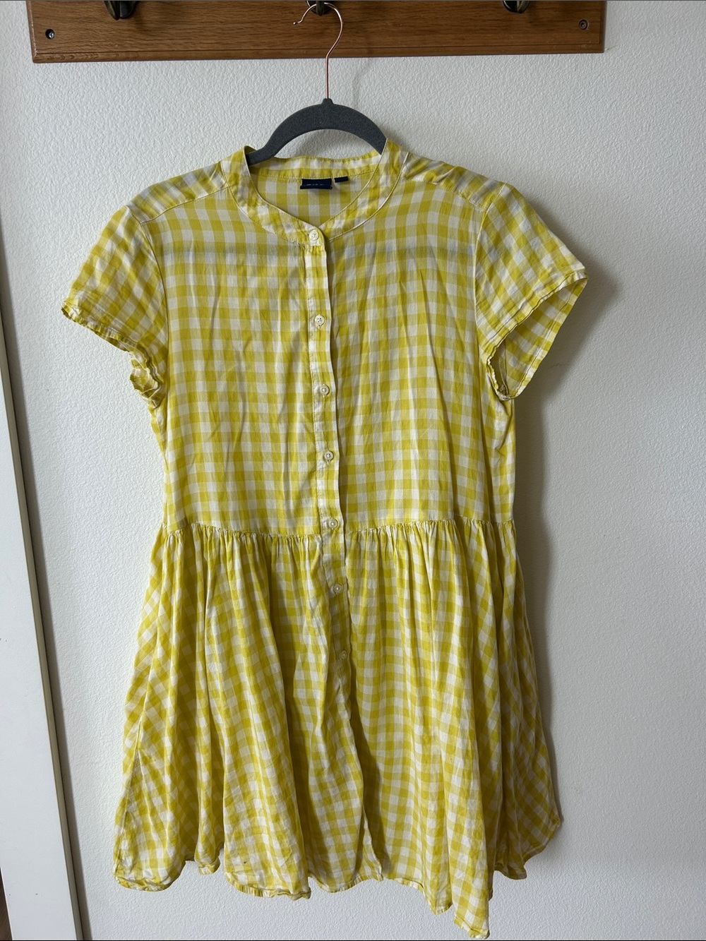 GAP Yellow Gingham Button-Front Women's Dress